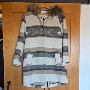 BB Dakota Two-Tone Knit Coat